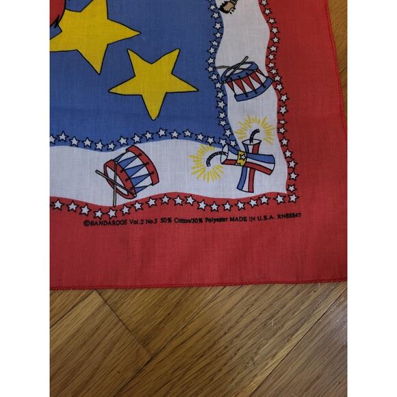 Vintage 1996 Looney Tunes Yosemite Sam Patriotic Bandana Red White Blue Stars - Picture 4 of 5